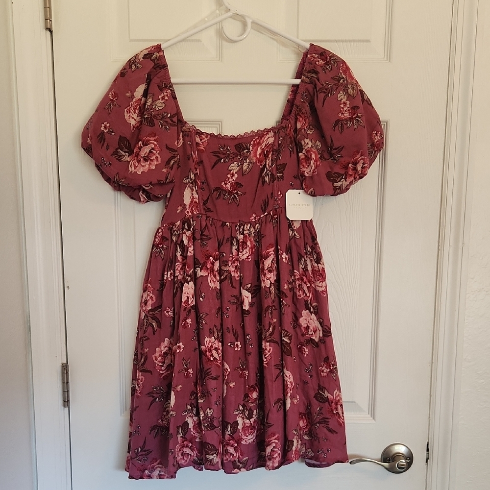 Altar'd State Floral Puff Sleeve Dress